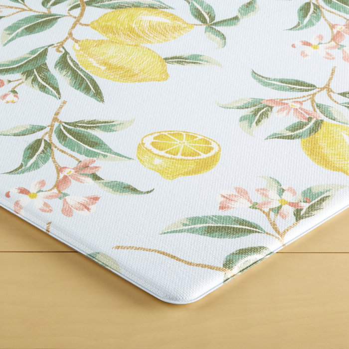 Martha Stewart Bloomfield Lemon Whimsy AntiFatigue Kitchen Mat